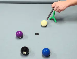 Pool jump shot bridge extension, billiard stick training aid, shaft stabilizer