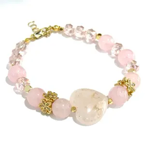 Quartz rose brazalete 71/2 inches plus extension