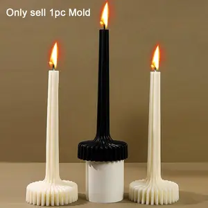 Teeth Base Candle Plastic Mold, Striped Long Acrylic Scented Candle Mould, DIY Candle Supplies, Handmade Dinner Decoration, Holiday Favors