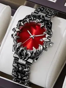 Men's Quartz Watch, Fashion Luxury Round Case, Alloy Body, Calendar Function, Non-Rechargeable Battery, Luminous Feature