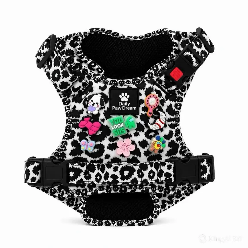 Leopard Print Adjustable Dog Harness
