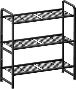 3 Tier Shelving Unit, Heavy Duty Metal Wire Shelf 30 Inch Wide Storage Rack for Pantry Kitchen Closet, Stackable & Adjustable