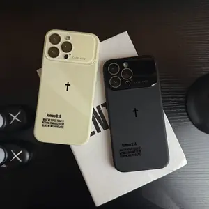 Dopamine minimalist cross Romans 8:18 Christ phone case, super skin friendly touch, full set of lens protection case, military grade anti drop and anti slip phone case, suitable for iPhone 17 Air 16 15 14 13 12 Pro Max Plus phone cases - ZQ126