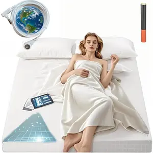 Grounding Sheets  Size, 20% Pure  Fiber + 80%  , Grounded Sheet Earth Connected Bedding Fitted Earth Sheets with Cord