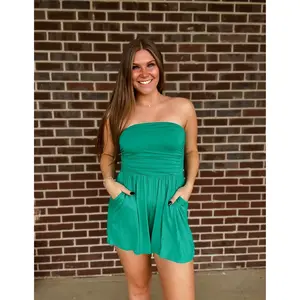 Here comes the sun Romper- Kelly Green