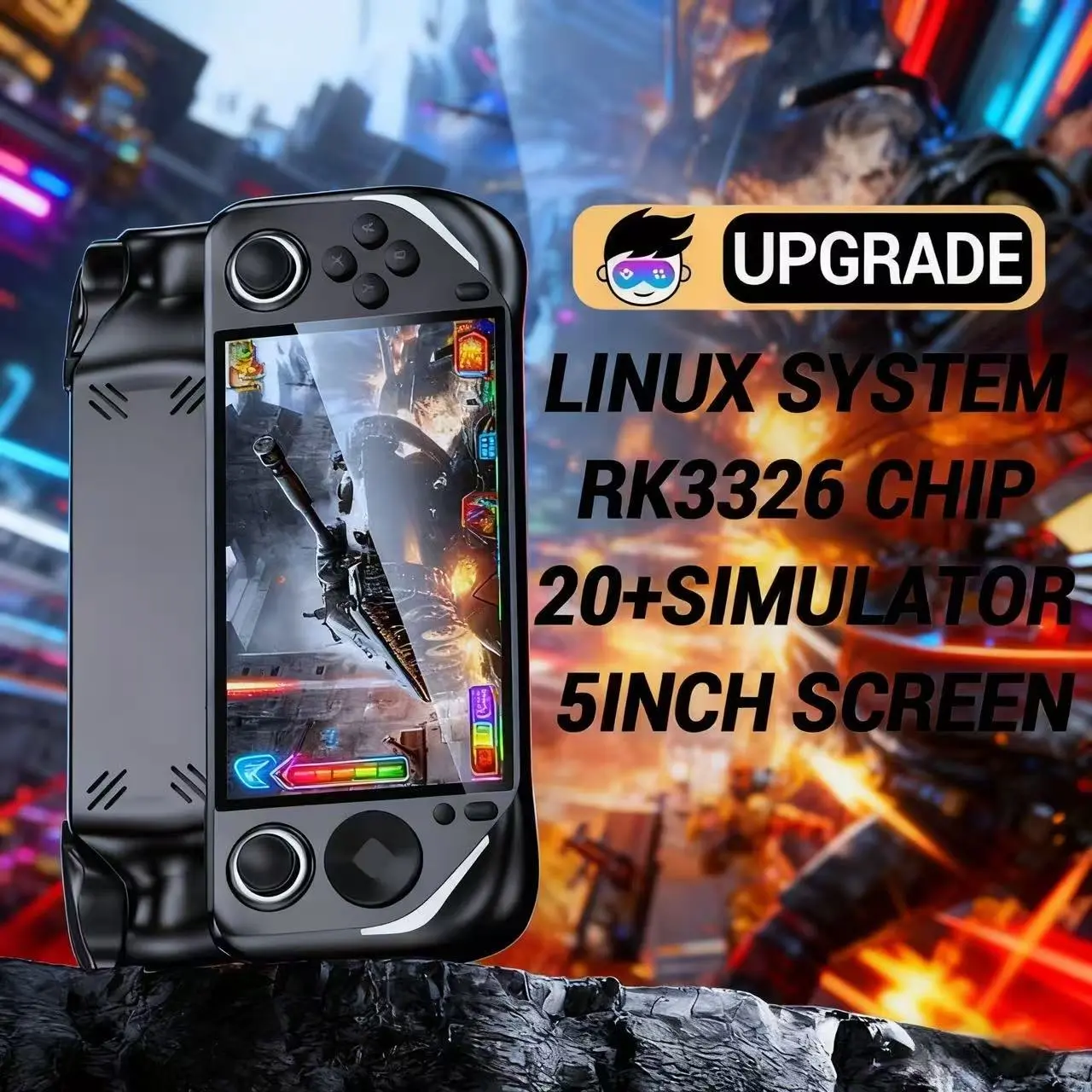 E6 Handheld Game Console with HD IPS Screen, 10+ Classic Emulators, Supports TF Card 64GB, Portable Gaming Device for Adults
