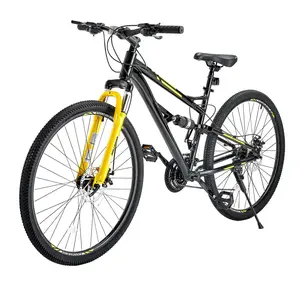 29" Mountain Bike MTB Bicycle 24 Speed Full Suspension Aluminum Dual Disc Brakes