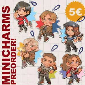 PREORDER Resident Evil Mini Acrylic Keychain | Leon kennedy, Grace, Jill, chris, Claire, Ada Wong mini keychain - RE2 RE4 RE9 RE1