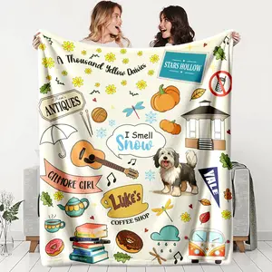 Gilmore Girls Theme Flannel Blanket, Soft Throw Blanket, Soft Lightweight Warm, Perfect for Bed Sofa Office Camping Travel, Ideal Gift for All Seasons