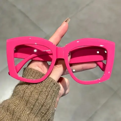 Unisex Plain Color Large Frame Eyeglasses, Modern Butterfly Frame Eyeglasses for Work, Disco and Daily Wear, Casual Stylish Glasses for Students, Stylish Eyewear