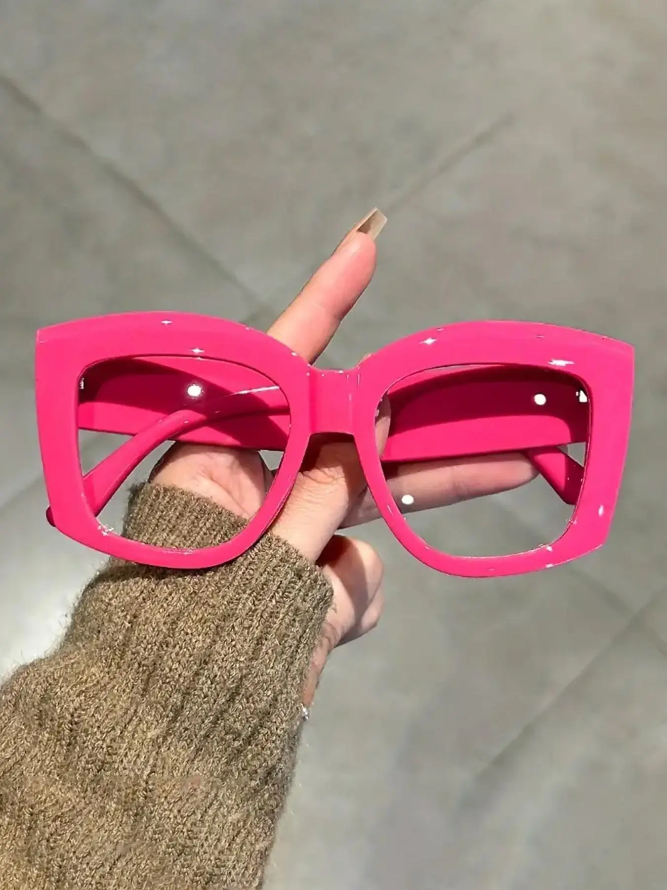 Unisex Trendy Plain Color Large Frame Eyeglasses, Fashion Modern Butterfly Frame Eyeglasses for Work, Daily Clothing Decor, Perfect for Student Daily