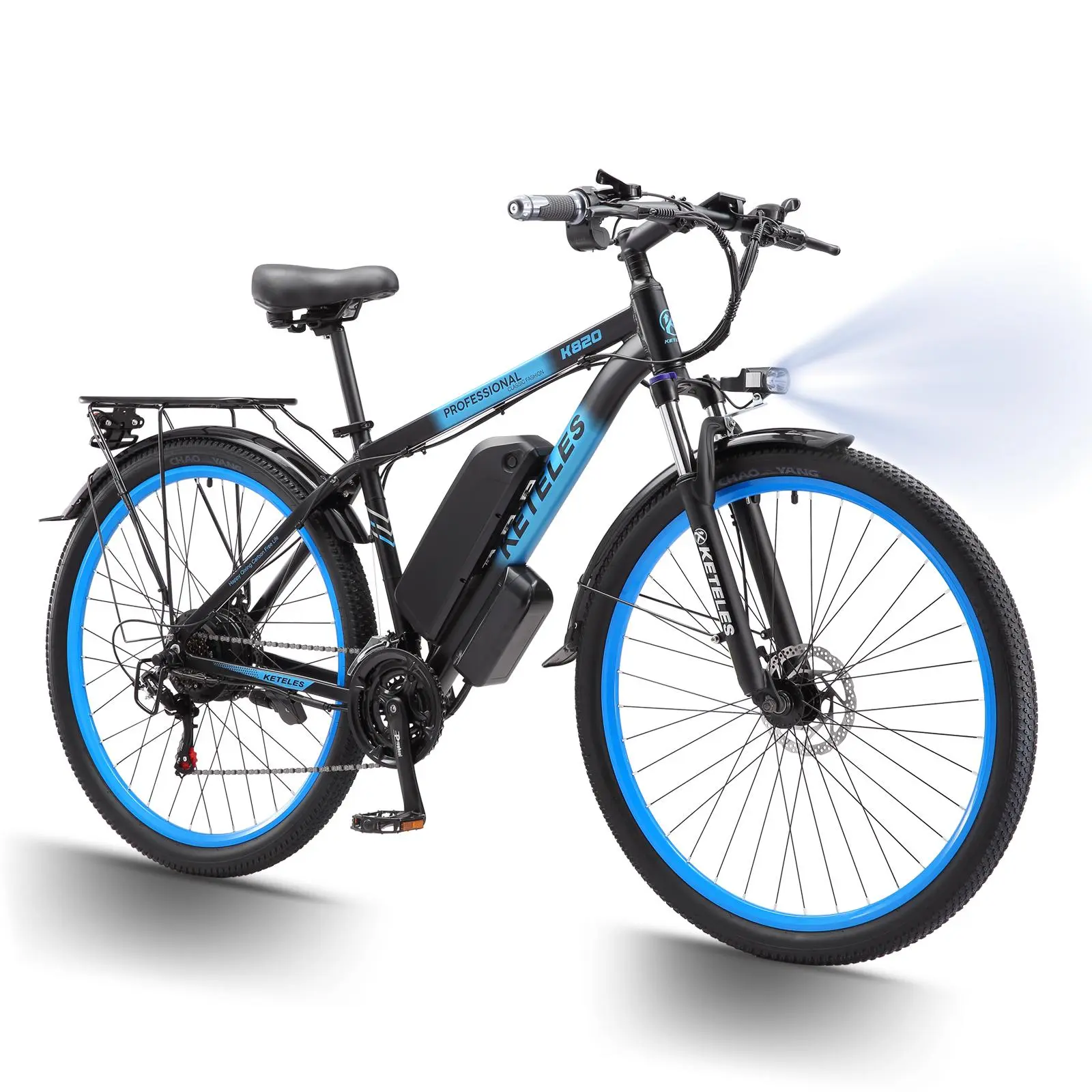 K820 Aluminum Off-Road E-Bike - 2000W Peak Motor, 60-Mi Range, 21 Gears, Front Suspension, Detachable Waterproof Battery, City Commuter Ebike for Hilly & US Urban Rides, E-Bike Lifestyle