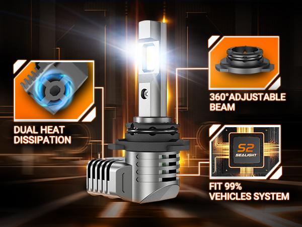 1995 Chevrolet Astro 9005/HB3 60W 6500K White IP67 LED Headlight Bulb 2PCS SEALIGHT S2