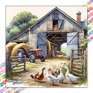 1pcs 5D DIY diamond painting kit, 5D diamond art set, DIY decoration, cottage, animals, tractor diamond painting set full round drill DIY, mosaic, diamond art, DIY art home decoration, suitable for Halloween and Christmas.