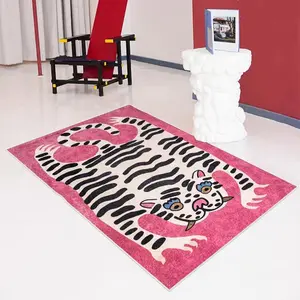 Bottom Leopard Pattern Carpet Mat, Home Decorative Rug, Cute Sweet Large Area Fashion Creative Personality Trendy Art Washable Soft Rug, Soft Washable Rugs