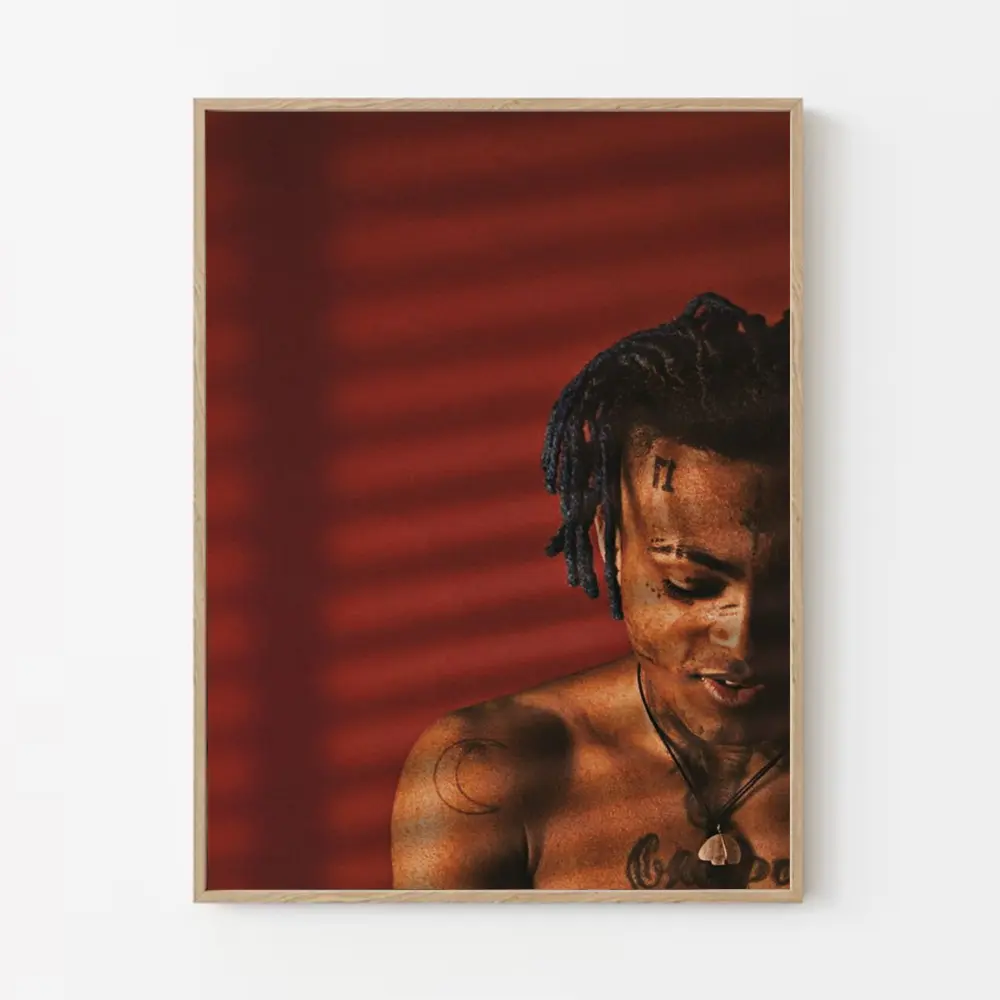 Icon XXXTentacion Red Light Poster, Emotional Rap Icon Wall Art Print, Durable Digital Print on Acid-Free Paper, Artistic Room Decoration with Protective Tubes