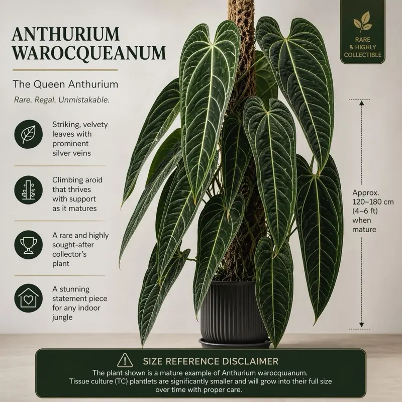 Anthurium Queen Warocqueanum | Rare TC Plantlet | sellers choice