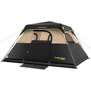 【FathersDayGift】Fanttik Camping Tent Zeta  C4/C6 Person Instant Cabin Tent Setup in 60 Seconds with Rainfly & Windproof Portable with Carry Bag for Family Camping & Hiking,Summervibes
