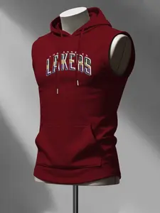 Men's Fashion Hooded Vest, Lakers Team Theme Los Angeles Lakers Print, Dynasty Color, Casual Trend Gift for Fans