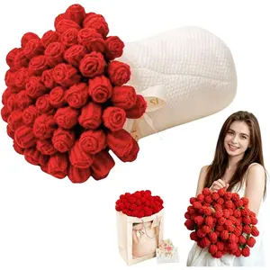 SST Bloomie Bouquet Blanket, Lap Throw Rose Flowers Blanket Bouquet with Gift Bag for Couch,Office,wheelchair,Valentine’s Day, Wedding, Mother’s Day, Birthday, Home Gift for Her,