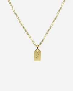 Custom Small Initial Tag Necklace