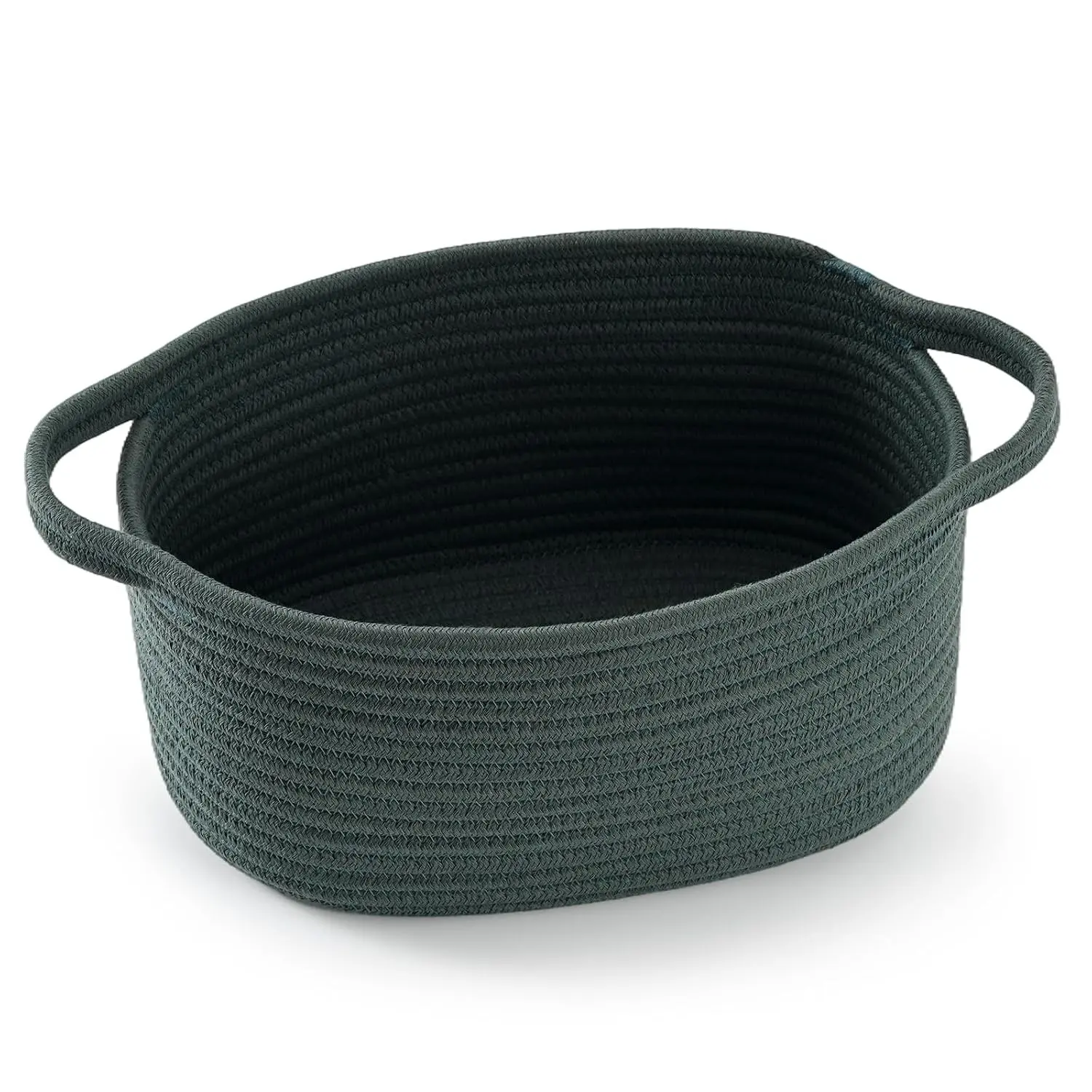 Cute Woven Storage Basket – Hunter Green Empty Gift Burr Basket | Great for Halloween, Thanksgiving, Christmas, Birthday, Holiday Gifts; Eco-Friendly Organizer Bin for Nursery, Plants