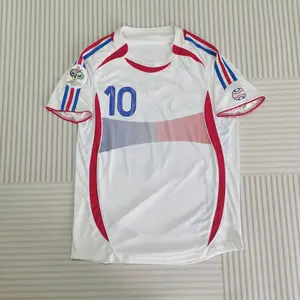 2006 Jerseys Home Away White 10 Zidane  Men and Women Short Sleeve Customized Soccer Jerseys