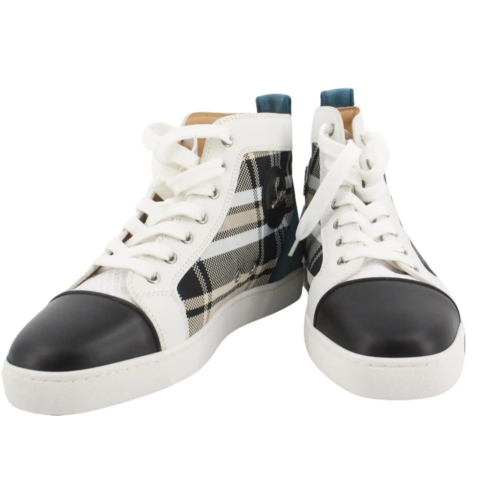 Christian Louboutin Louis Orlato high top sneakers with black toe cap. Men size 8.5/Women's size 10.5