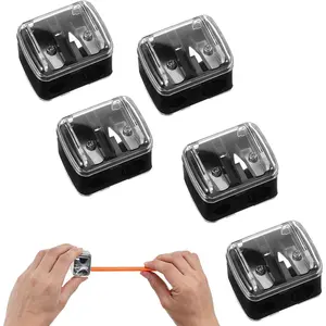 5Pcs Black Eye Pencil Sharpener for Women Lip Liner Pencil Eyeliner Eyebrow Sharpener Makeup Eyeliner Sharpeners for Pencils Double Cosmetic Handheld Sharpeners