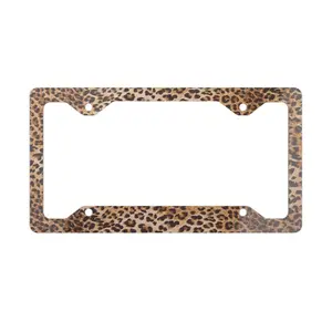Coquette Cheetah Print Metal License Plate Frame