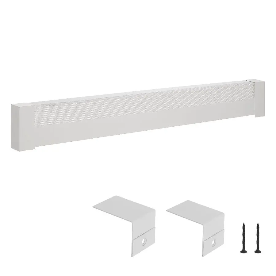 【Summerfinds】Fathersdaygift VEVOR Baseboard Heater Covers, Basic Series 5 ft Standard Electric Heating Unit Front Cover for Home Improvement, Heavy-duty Steel, Easy Installation for Bedroom Replacing Old Cover, White