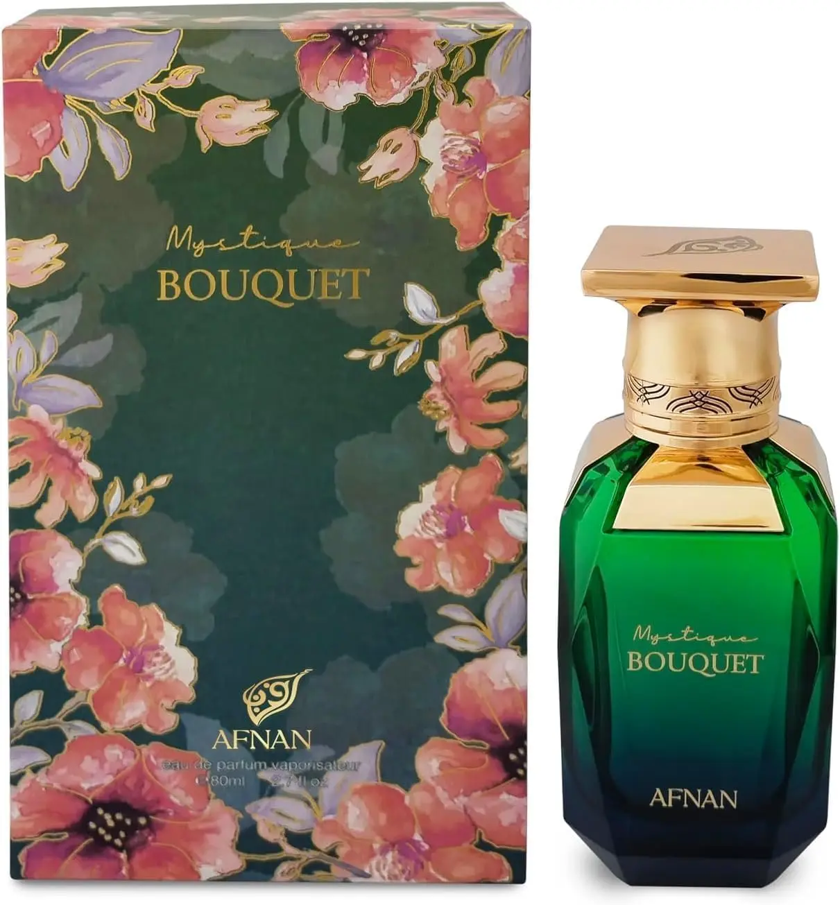 Afnan Mystique Bouquet Alcohol-Based EDP - 100ml (2.7 Fl. Oz) Exotic Elegant Fruit-Botanical Peach Scent Exotic Women's Fragrance, Single Item, Alcohol-Based Women's Fragrance