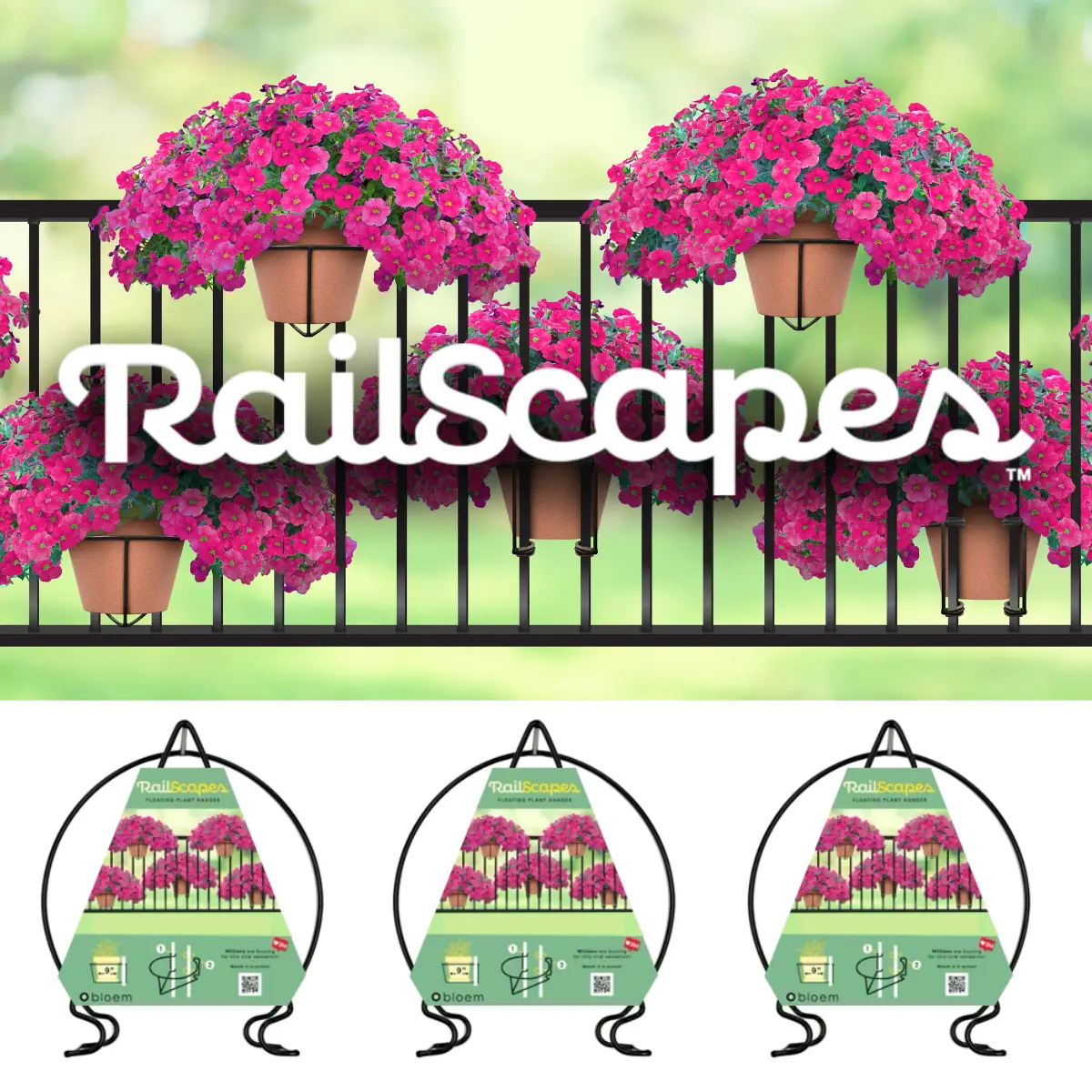 RailScapes 3pk Floating Railing Planter