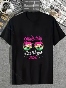 100% Cotton Girls Trip Las Vegas 2026 Friend Girls Weekend Party 2026 T-Shirt