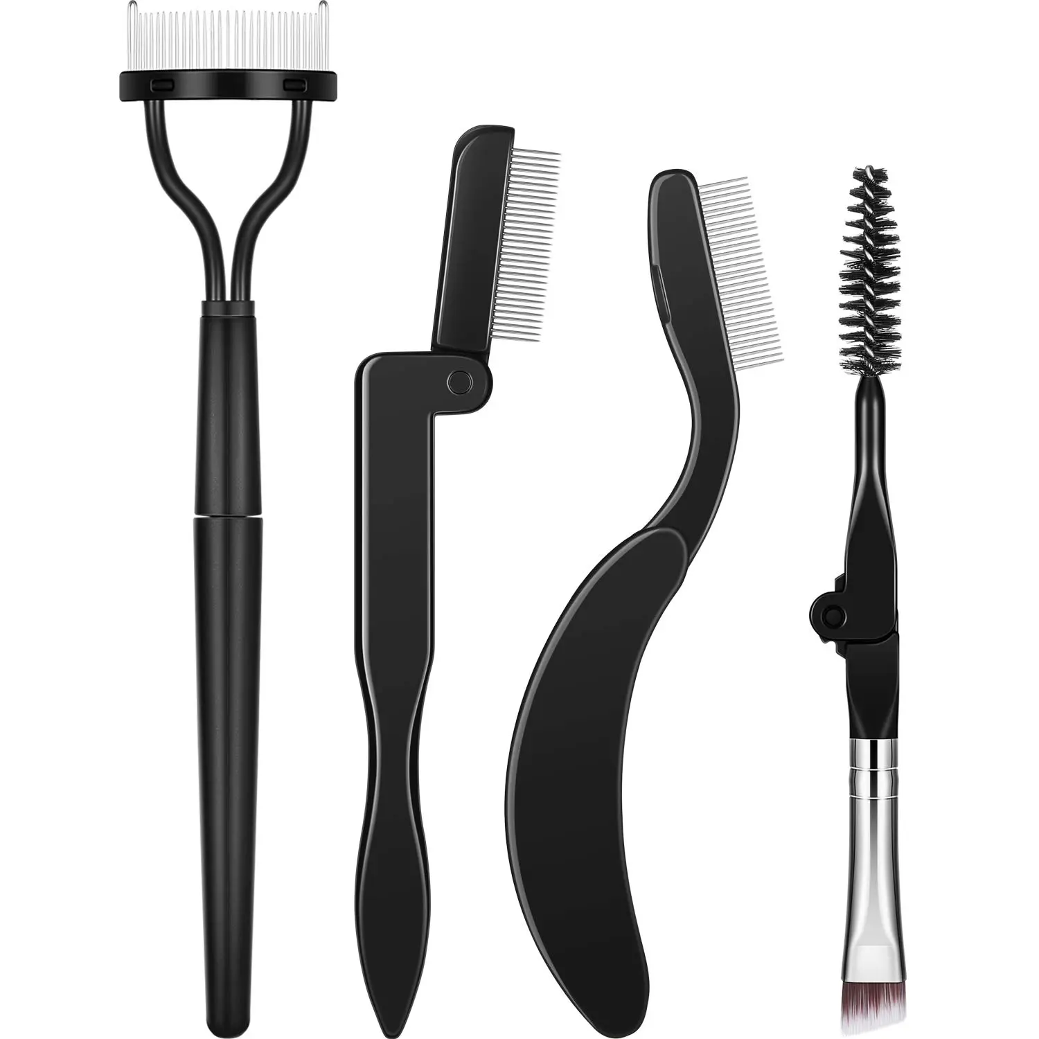 4 Pieces Folding Eyebrow Comb Eyelash Comb Lash Separator Tool