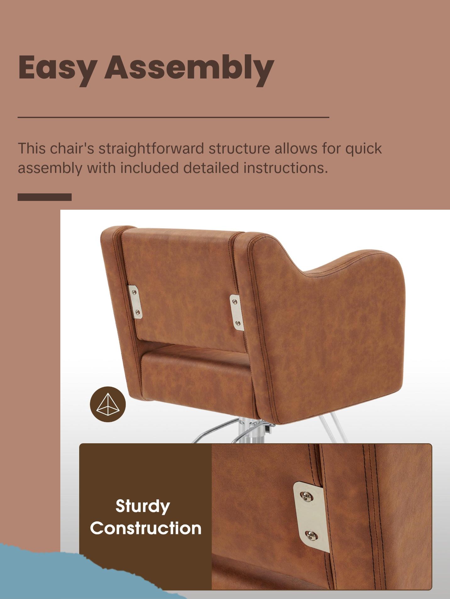 BarberPub Salon Chair for Hair Stylist, Hydraulic Barber Styling Chair Brown 3802 BarberPub Salon Chair for Hair Stylist, Hydraulic Barber Styling Chair Brown 3802