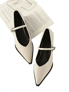 Women's Chunky Heel Pointed Toe Single Shoe, Stylish PU Leather High Heels, Commuter Versatile Low Cut Work Shoes, Vintage Style Career Women's Shoes