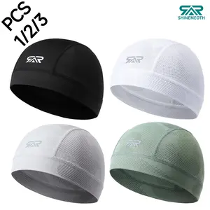 1/2/3 Pcs Cooling Breathable Mesh Skull Cap for Men Women Lightweight Quick Dry Cycling Moto Helmet Hard Hat Liner Camo Breathable Mesh Skull Cap Cooling Moisture‑Wicking Motorcycle Cycling Helmet Liner Hard Hat for Men Women
