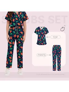 Printed Hand Washing Set Thin Comfortable Breathable Doctor Nurse Cartoon Printed Work Uniform Nurse Uniform