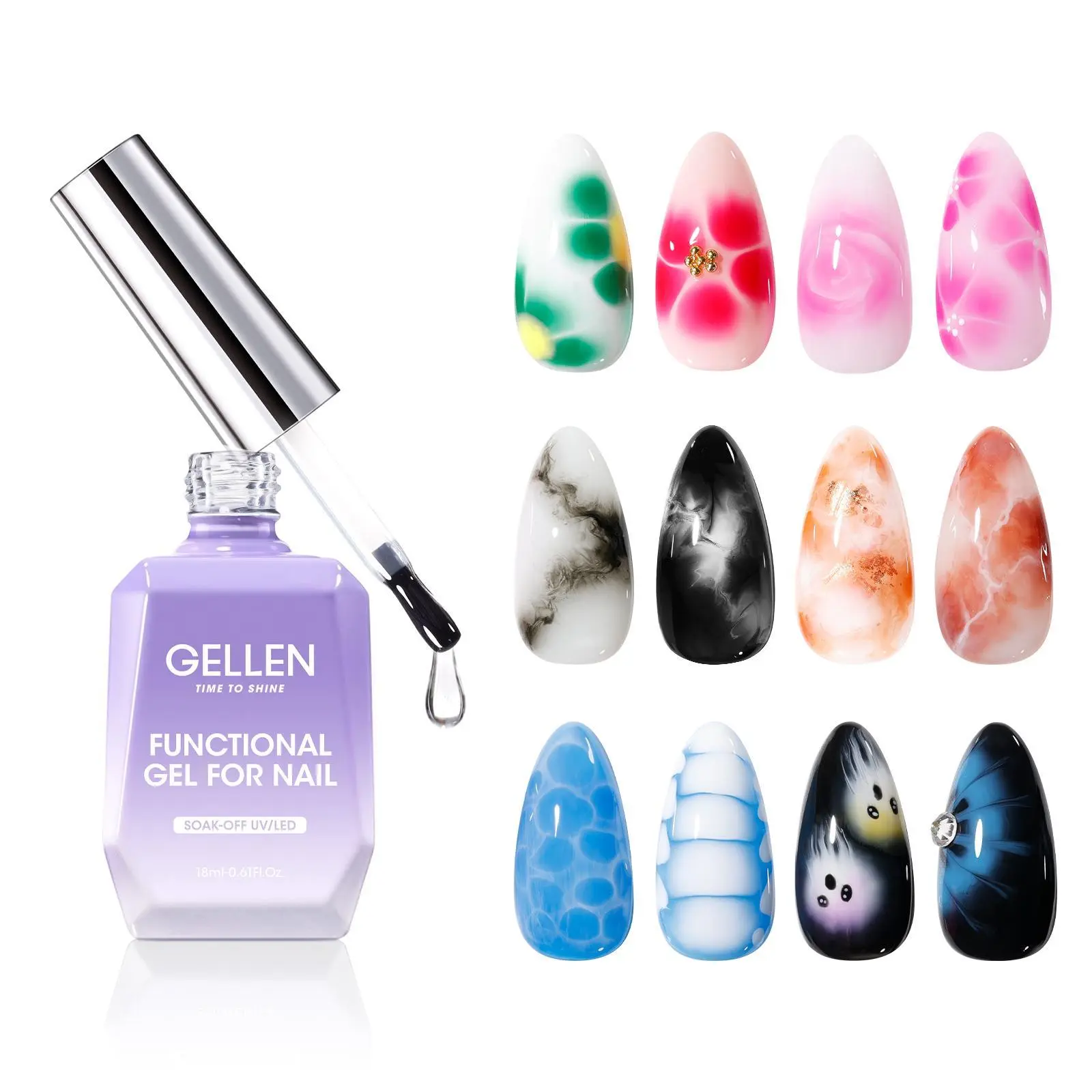 Gellen 18ml Clear Blooming Gel for Nail Design Gellen 18ml Clear Blooming Gel for Nail Design