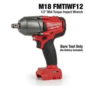 Milwaukee M18 900Nm 1/2 Impact Wrench Bare Tool Cordless High Torque Impact for Trucks & Heavy Equipment