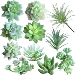 11 Piece Artificial Succulent Plants, High Quality Mini Soft PVC Fake Succulents, DIY Home and Office Decor, Perfect Christmas Decoration
