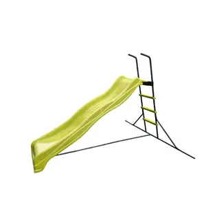 2.2m Kids Freestanding Slide, Green PE Plastic Outdoor Playground Equipment with Rust-Proof Steel Frame, High Guardrails, Smooth Wear-Resistant UV-Protected Surface, Easy Assembly for Children’s Safe Backyard Use, Outdoor Stuff for Kids