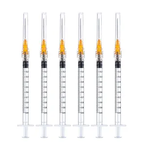25 Pack Disposable Sterile 1ml Syringe with 25Ga 1inch Needle, Individual Package