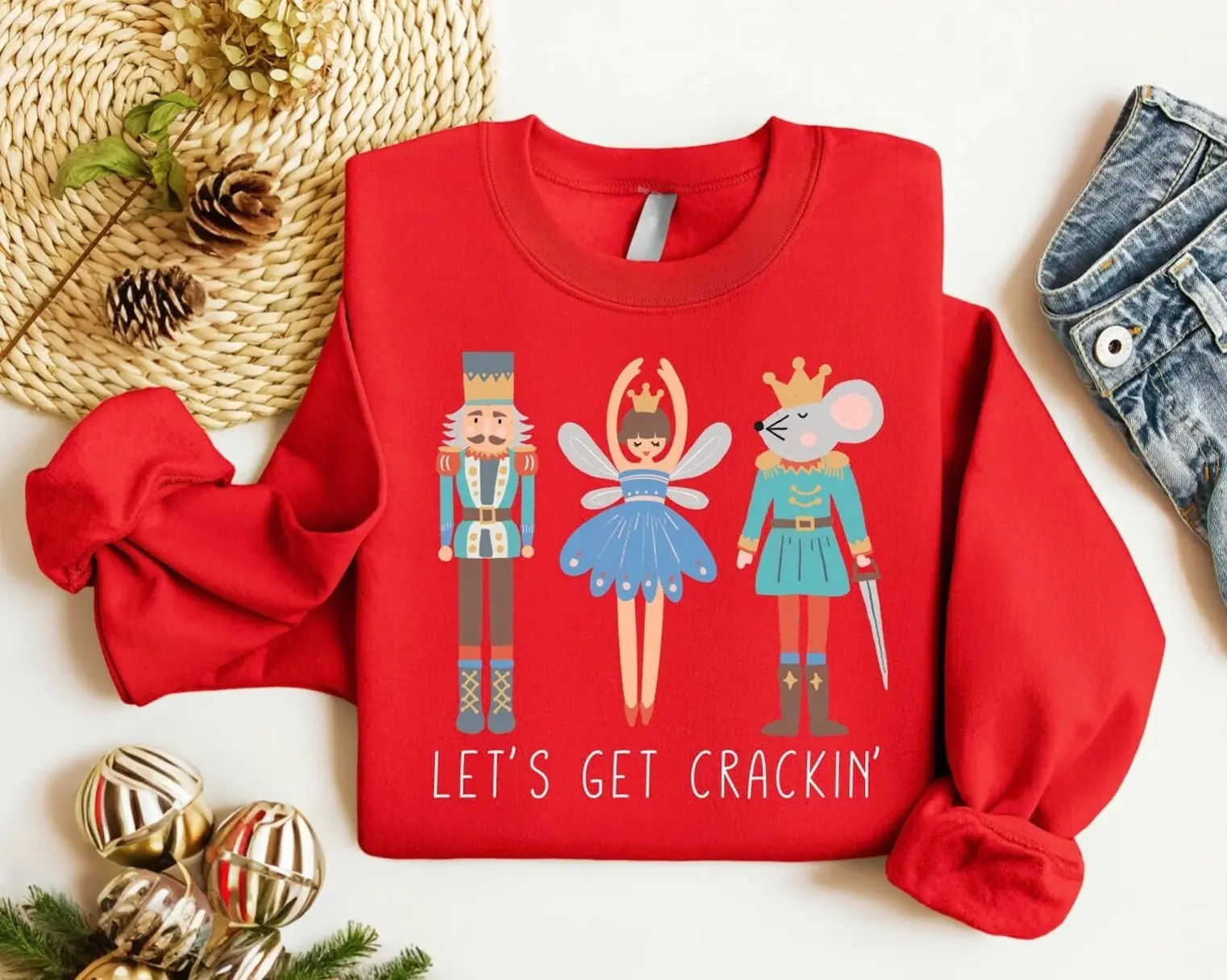 Nutcracker sweatshirt for christmas, Nutcracker Ballet Gift, Sugar Plum Fairy Shirt, Ugly Christmas Sweater Women Funny, Plus size sweater