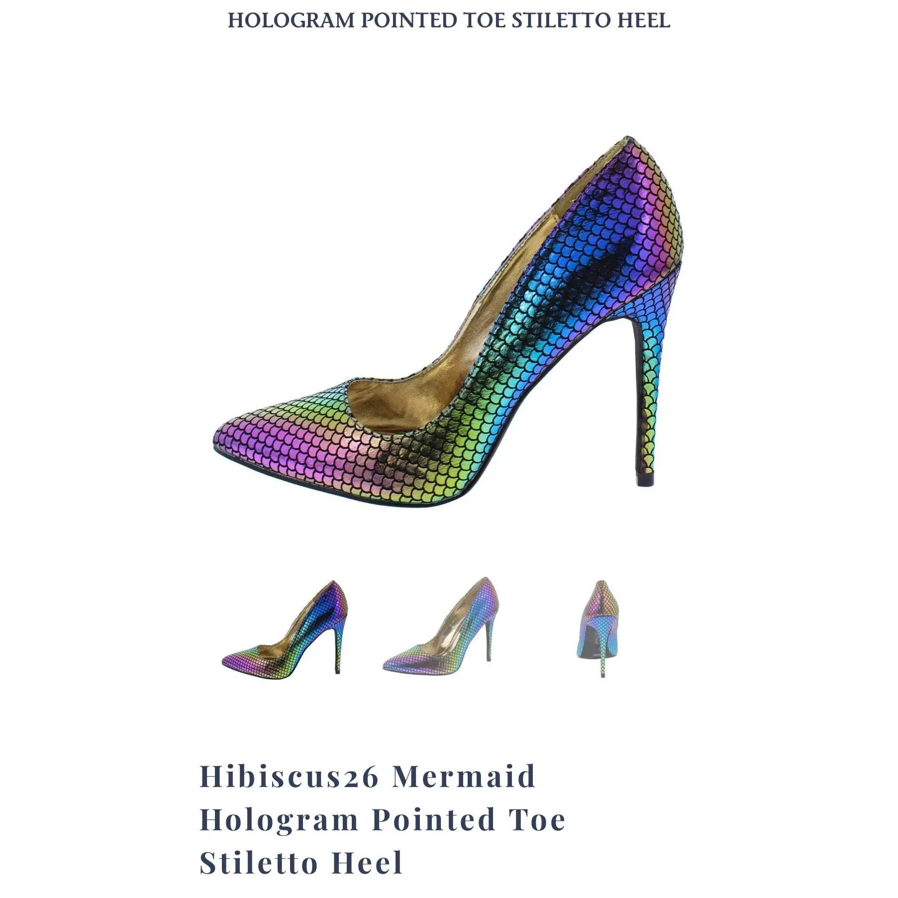 Hibiscus mermaid pointed toe stiletto heel