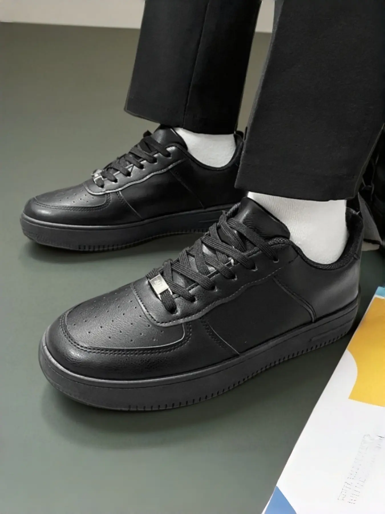 Warrior Style Versatile Sneakers (39-44 Sizes), PU Leather Upper, Breathable Inner Lining, Anti-Slip Thick Sole, Casual All Season Shoes