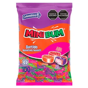 Mini Bum Surtido - 100 Units | Assorted Flavored Lollipops