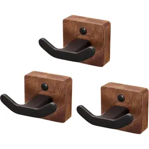 3 Pack Matte Black Wall Coat Hook Rack, Modern Coat Hooks Black Walnut  Black Metal Decorative Backpack Hanger Wall Mounted for  Coats, Hats, Bags