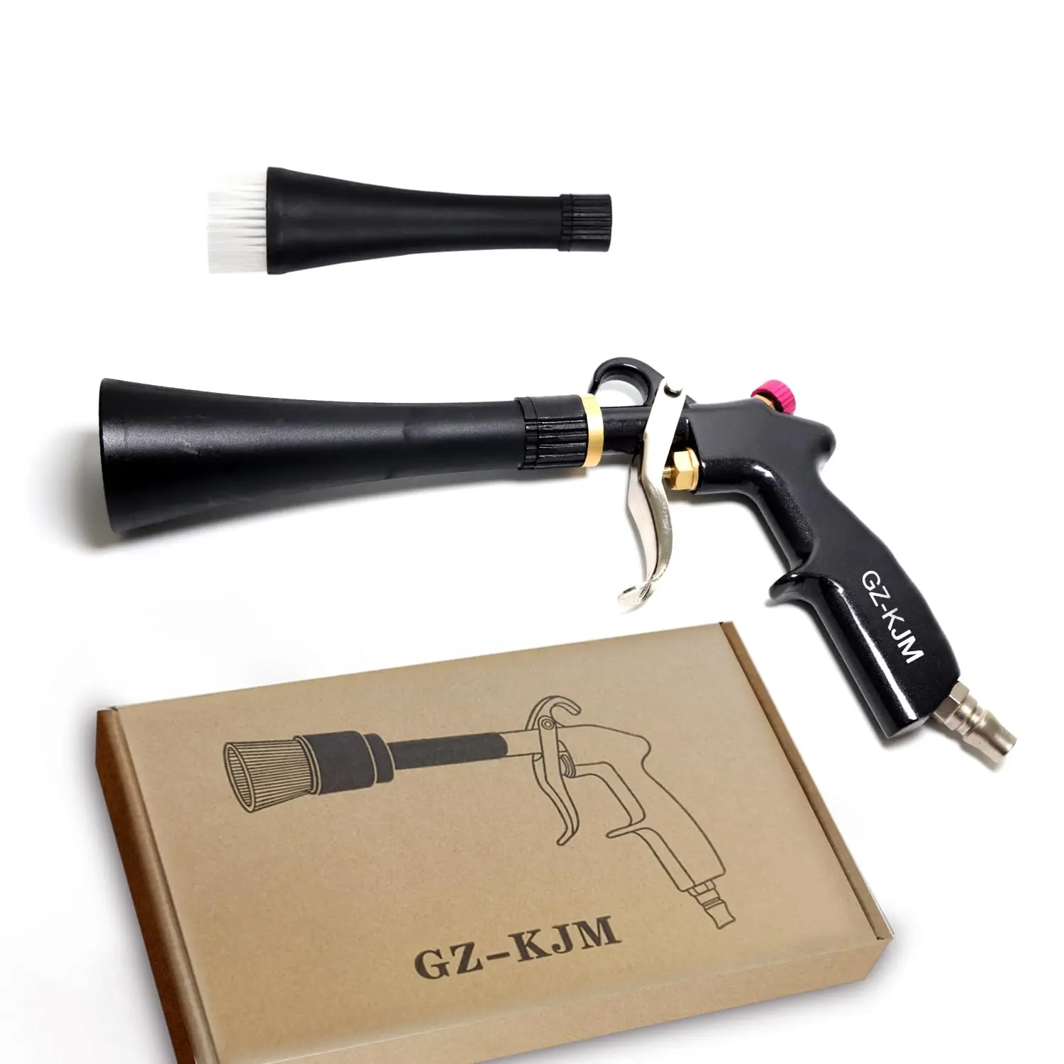 Air Blow Tool Car Interior Cleaning Washer High Pressure Car Detailing Cleaning Tool with Nozzle and Auto Detailing Dusting Brush for Quickly Blasts Dirt and Dust from Surface